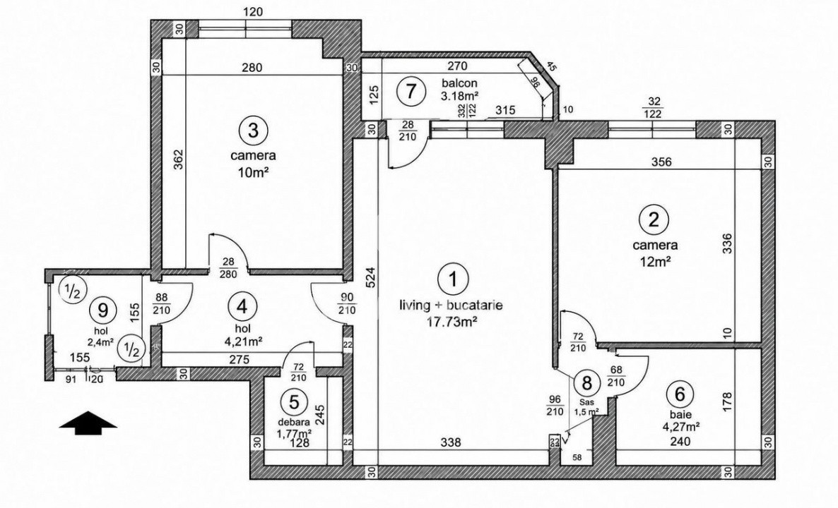 Apartament 3 camere - renovat si mobilat - bloc 1984 -  Dorobanți