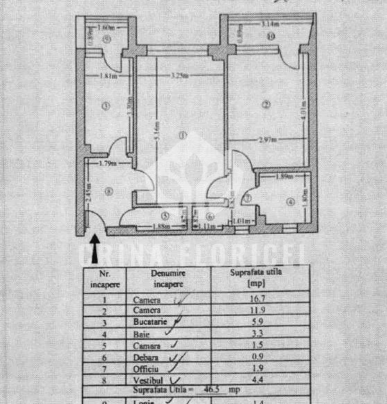 Vanzare Apartament 2 camere , 47 mp utili,  bloc reabilitat, zona Dorobanti