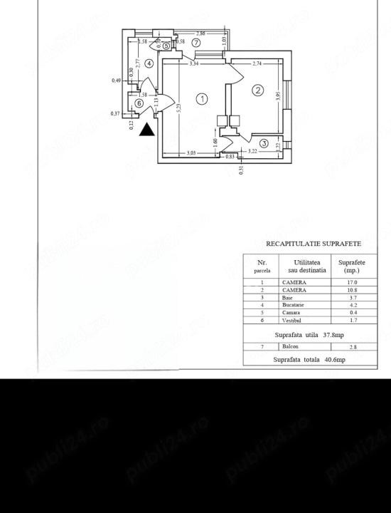 Vanzare apartament 2 camere | 40,29 mp| etaj 2/2 | bloc 1958 | Floreasca
